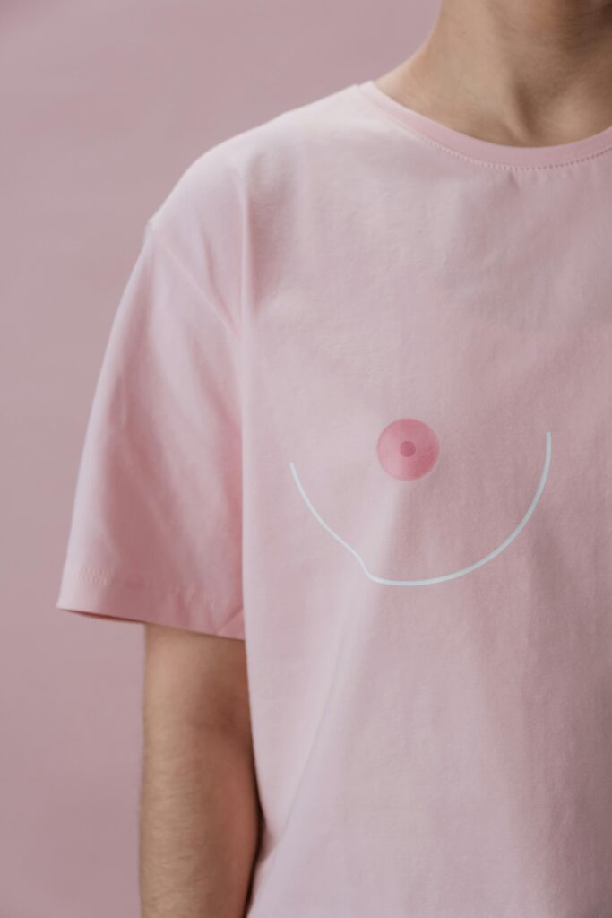 Tshirt with illustration diagram of breast