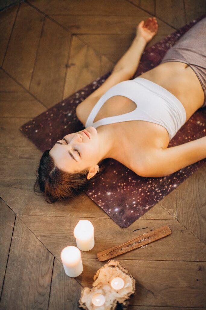 women perform relaxation techniques