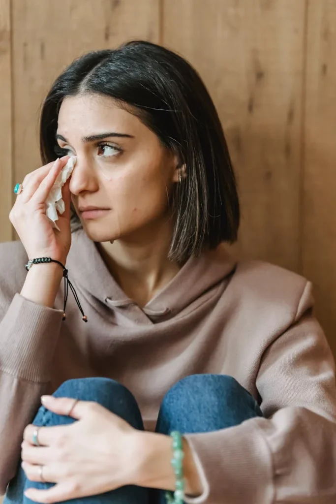 weeping women under stress