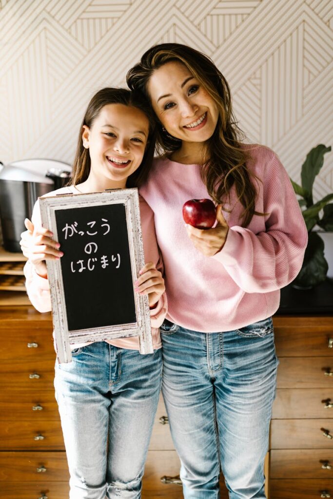 a women is with her daughter